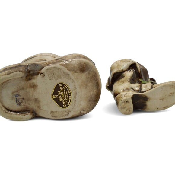 CAPODIMONTE Italian Ceramic Figurine Small Boot Planter Set of 2 Italy Vintage - Picture 3 of 11